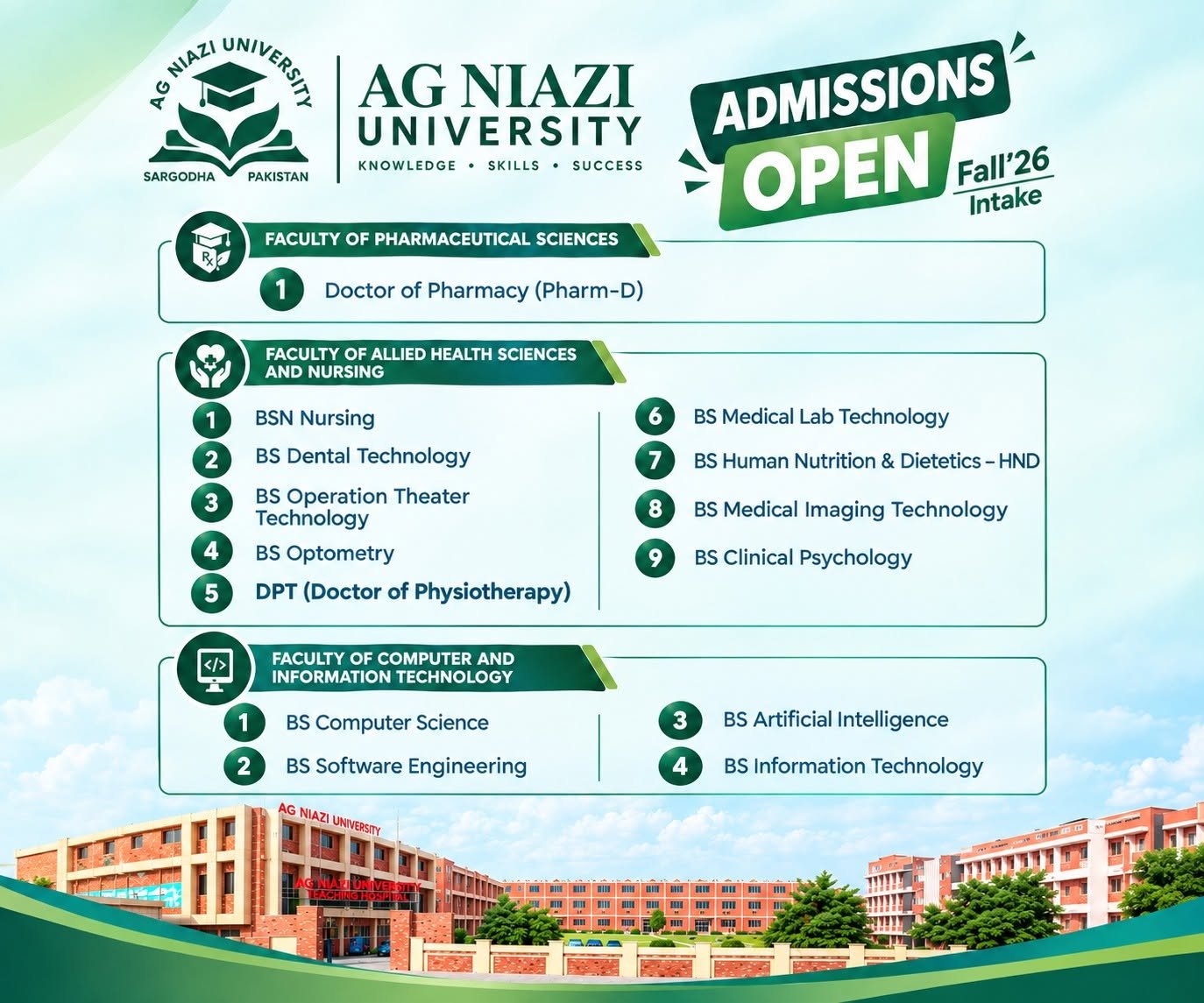 Admissions Open – Fall 2026